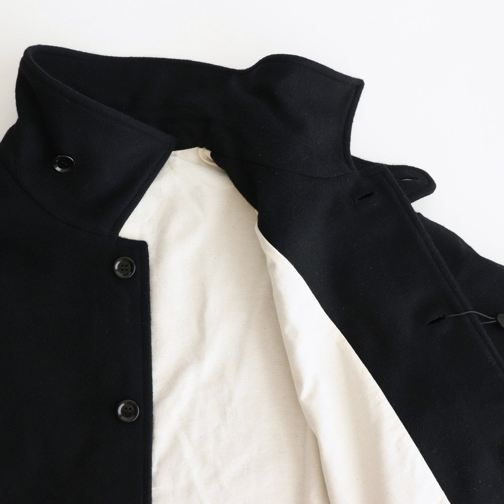 Wool cashmere beaver stand collar coat #Black [TS243CO080]