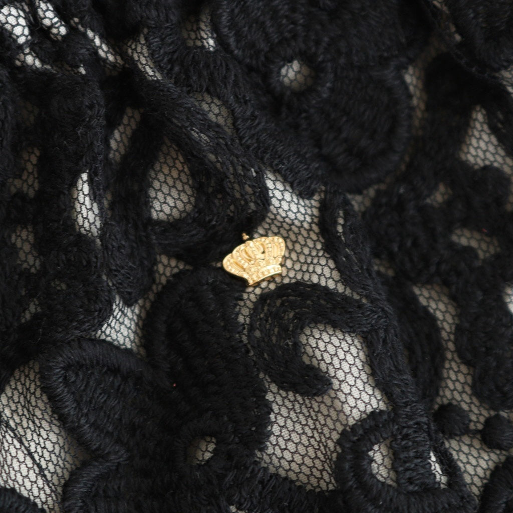 CROWN MOTIF LACE BAG #Black [no.7532]