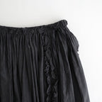 葉影のリズム： Frill gathered pants #earth charcoal [11261-02213]