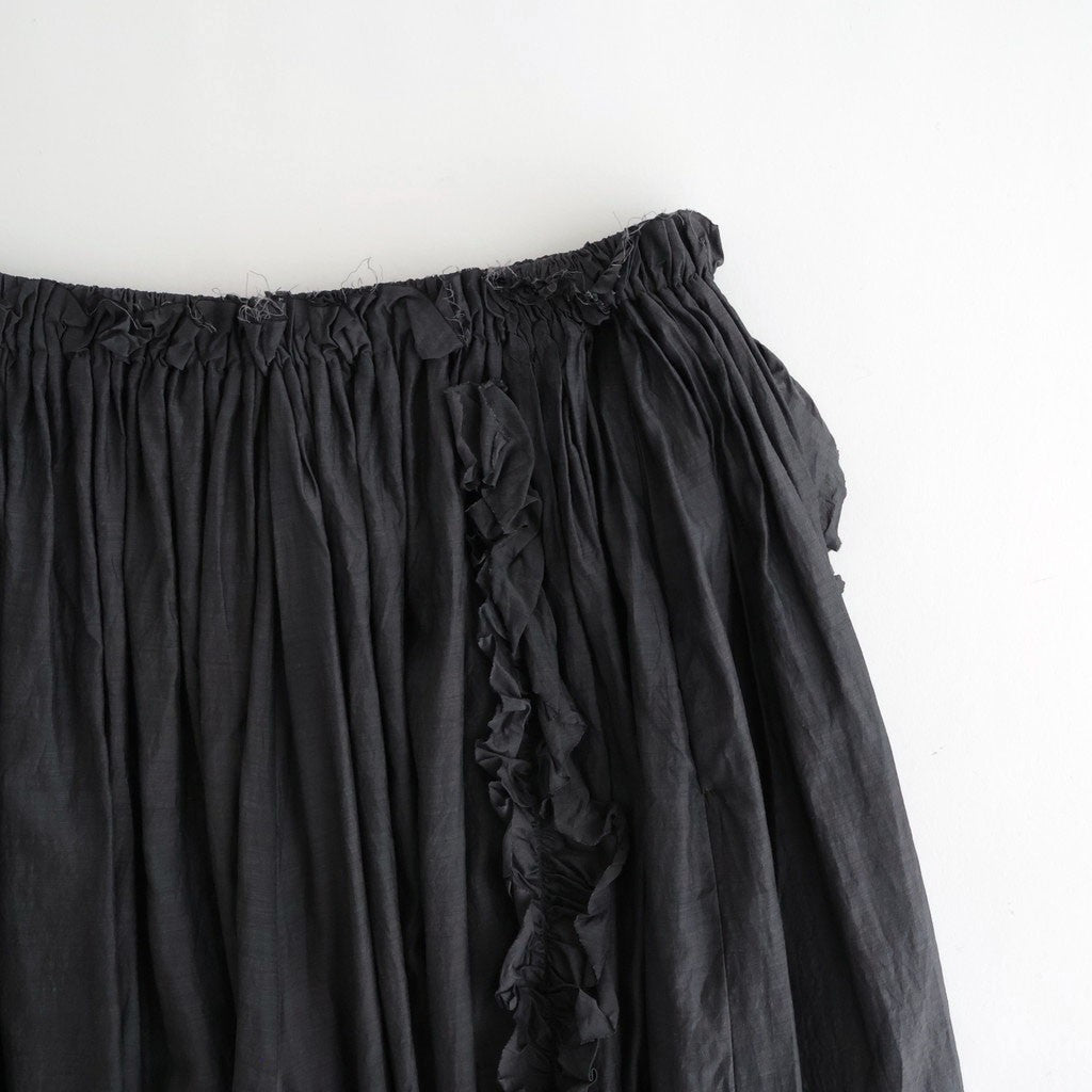 葉影のリズム： Frill gathered pants #earth charcoal [11261-02213]
