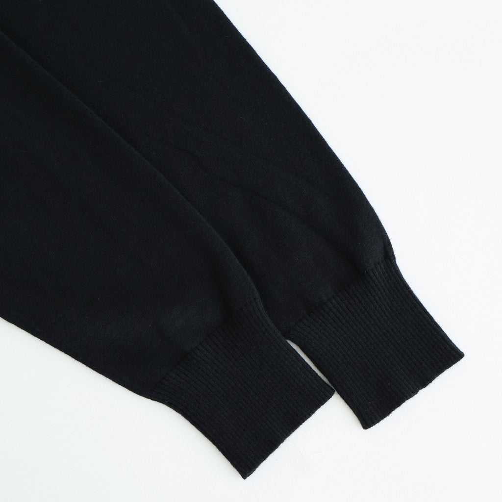 14GG 2PLY PLAIN STITCH COTTON/WOOL/CASHMERE TURTLE NECK PULLOVER #9900 BLACK [GNSL24541]