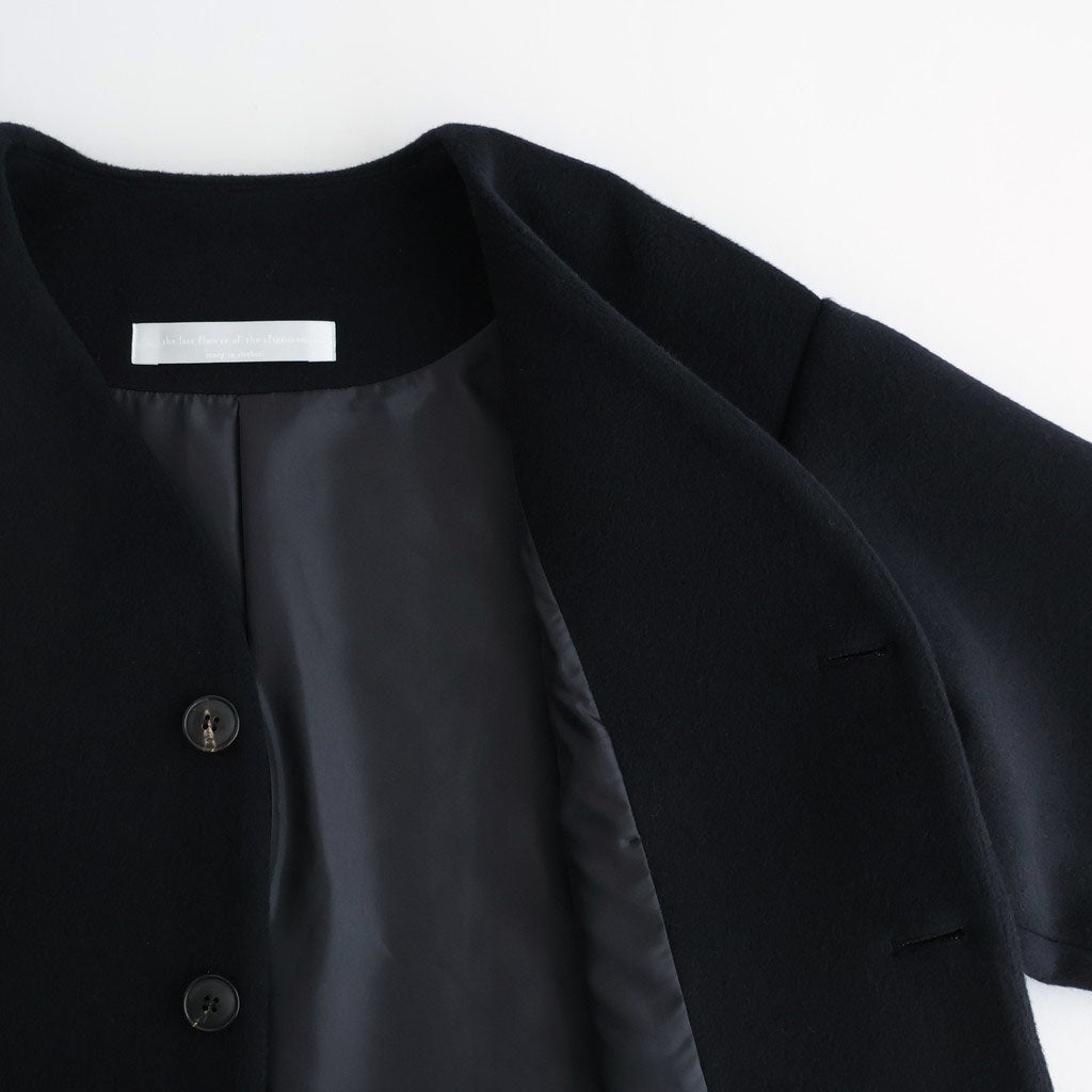 うつくしい沈黙 Collarless long coat #black [TLF-126-co002-FW]