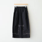 夢詠み Embroidered Peg skirt #Black [26F-SK144-CWF]
