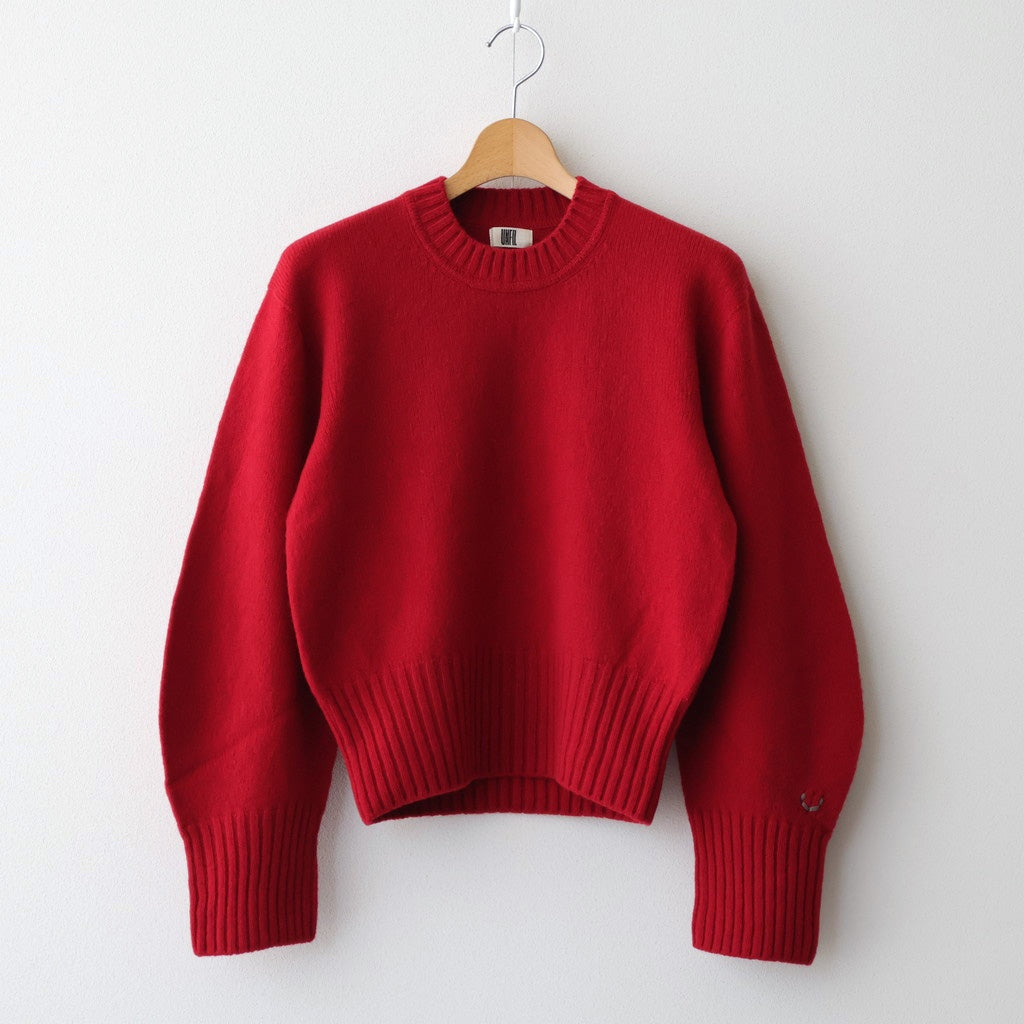 fine lambs wool crew-neck P/O #red [WVFL-UW117]