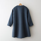 うつくしい沈黙 Collarless long coat #blue gray [TLF-126-co002-FW]