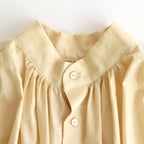 静寂の欠片 half sleeve back open blouse #Pale yellow [TLF-225-sh008-la]