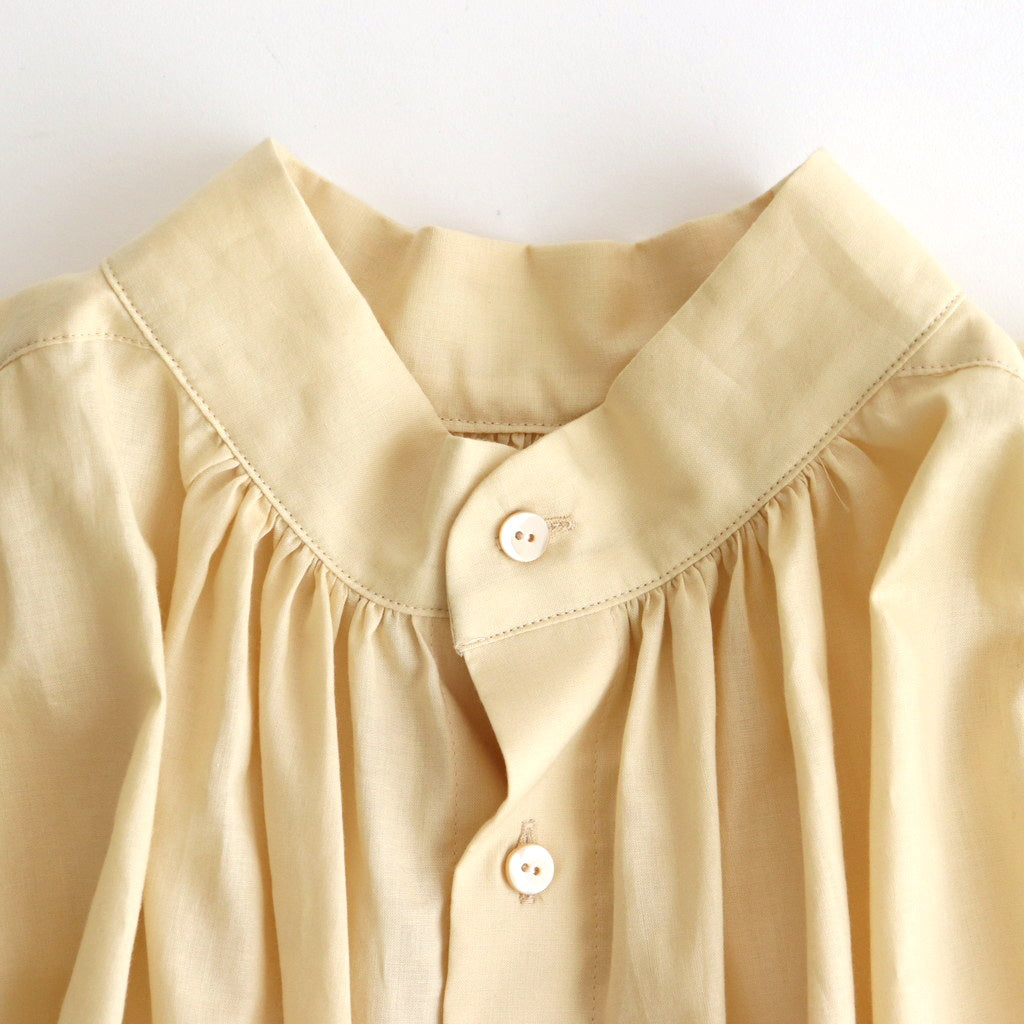 静寂の欠片 half sleeve back open blouse #Pale yellow [TLF-225-sh008-la]