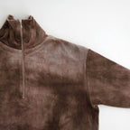 tie-dyed cotton velour high-neck P/O #cocoa brown × gray [WXFL-UW116]