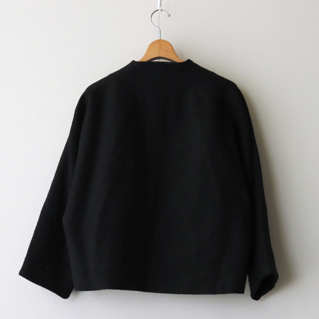 Funnel collar cocoon jacket #black [TLF-125-jk001-wlc]