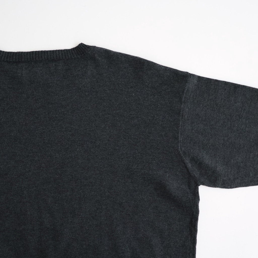 14GG PLAIN STITCH COTTON/NYLON/SILK CREW-NECK PULLOVER #9800 CHARCOAL [NNSL26502]