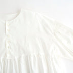 静寂の⽋⽚ Gathered half-placket blouse #white [TLF-226-SH010-la]
