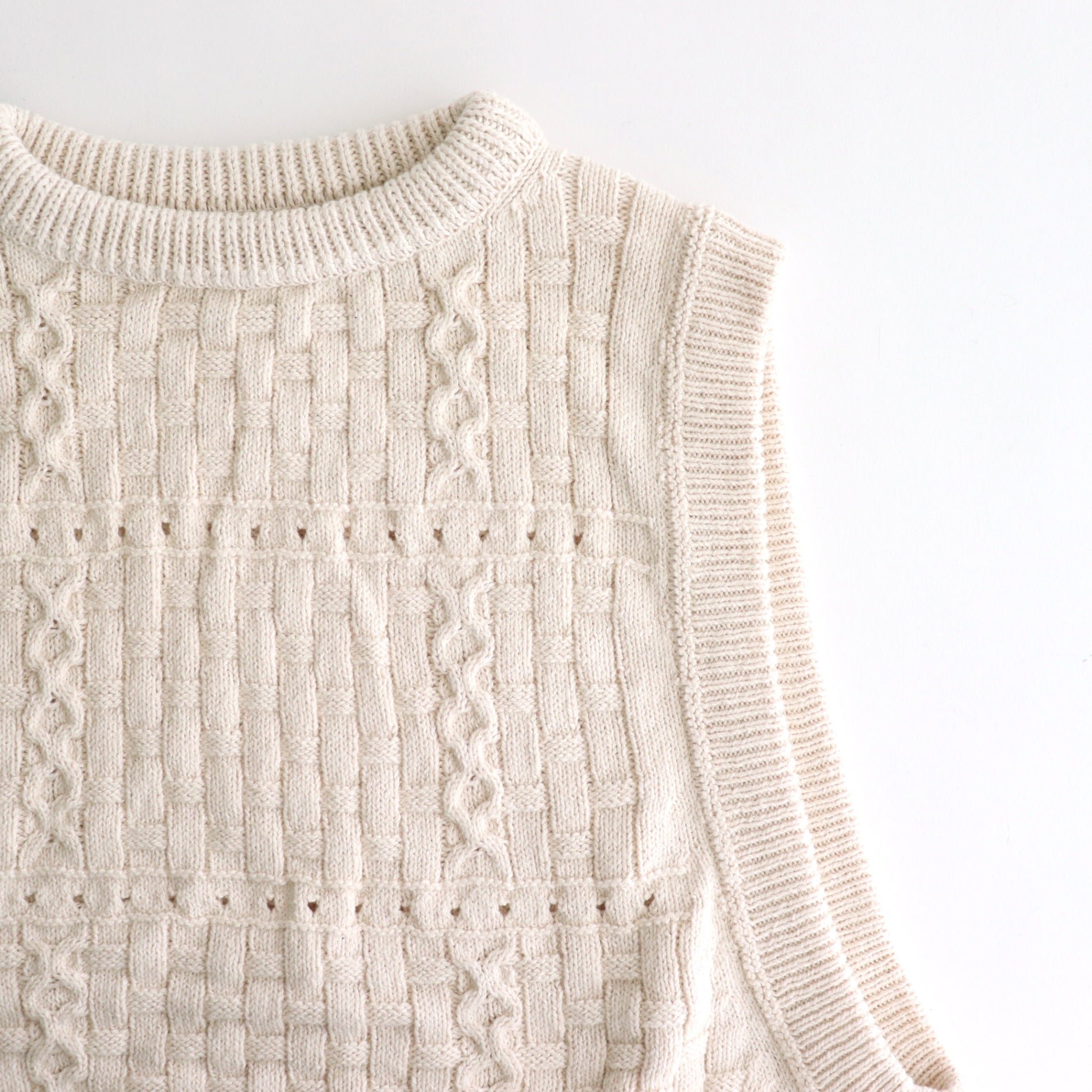 Recycled-Cotton Vest #Ecru [oni059]