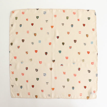 COAT OF ARMS SILK SCARF #Beige [no.7387]