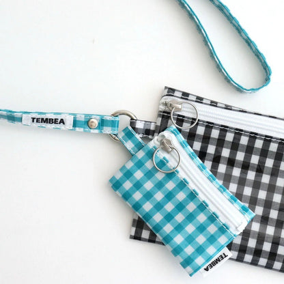 FLAT POUCH MEDIUM #GINGHAM BLACK [TMB-2565H]