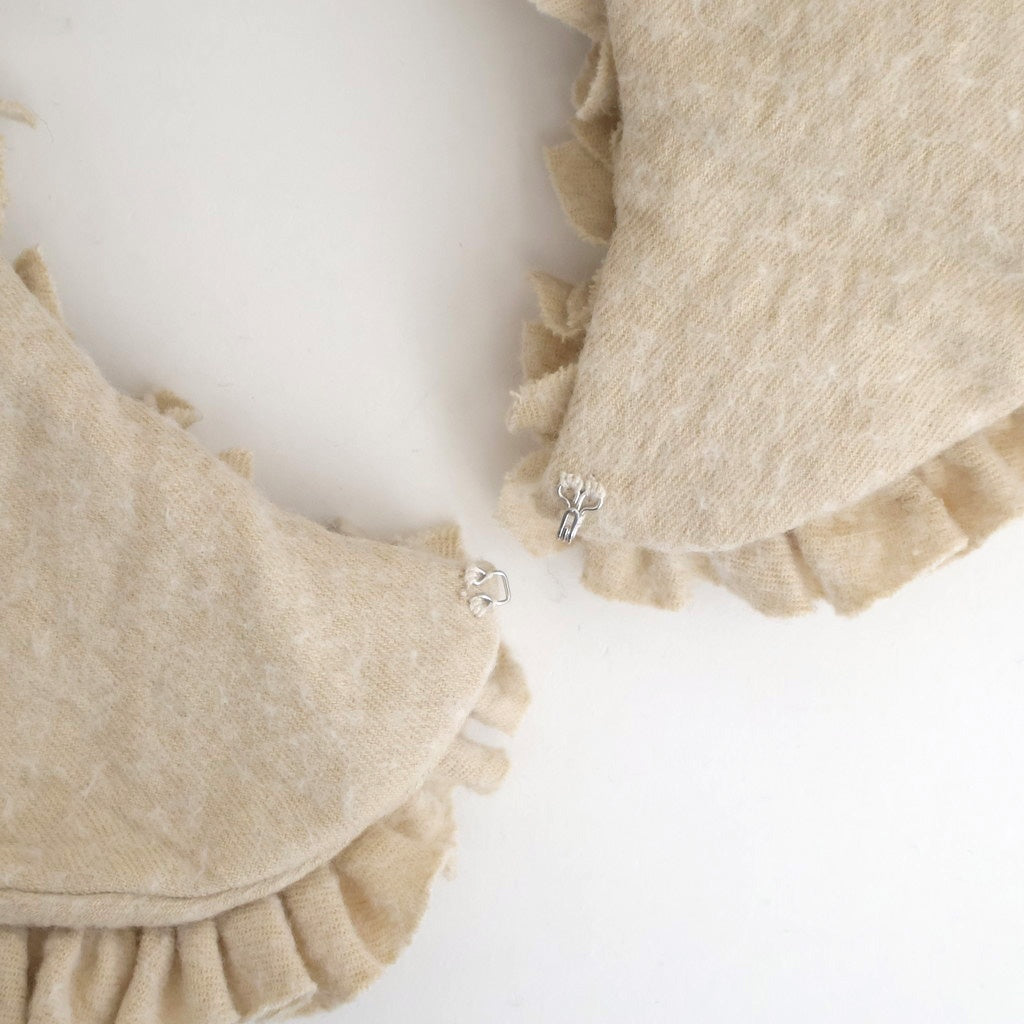 COTTON WOOL FRILL COLLAR #Natural [no.7705]