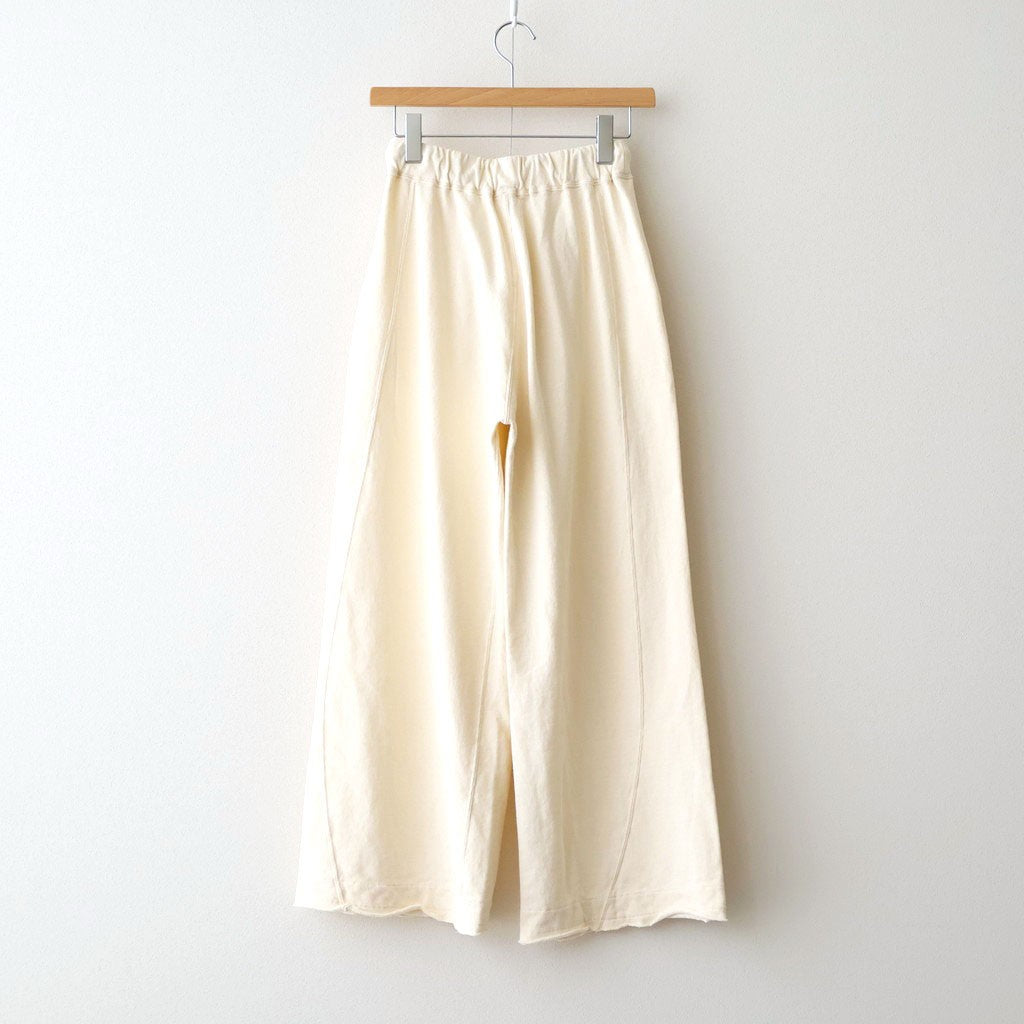cotton open-end yarn terry wide sweat pants #off white [WXSP-UW120]