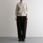 Bishu original wool herringbone tuck pants #brown herringbone [TS243PT099]