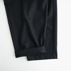 WOOL SERGE 2TUCK TAPERED EASY PANTS #9900 BLACK [GNMDS2501WS]