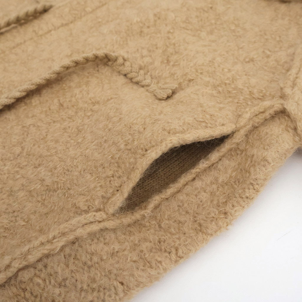 mohair & shetland wool jumbo loop knit jacket #camel [WVFL-UW130]