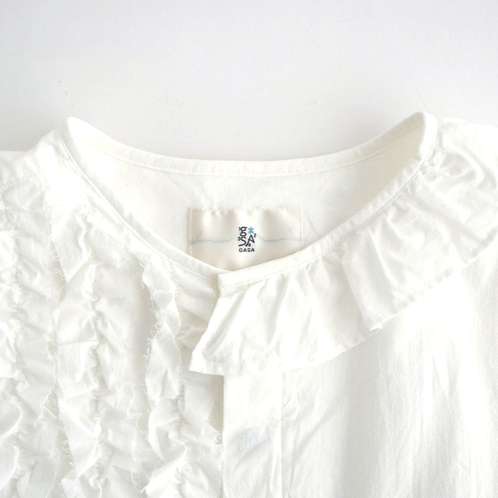 輝きの余白：フリルシャツ #off white [13261-06407]