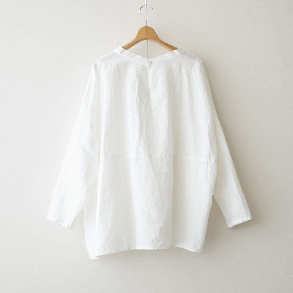 乾いた庭：ヘムレースオーバーシャツ #white [13261-05207]