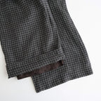 80s POWER LOOM LINEN CHECK WIDE PANTS #9890 OFF BLACK x WHITE CHECK [NMDS26285]