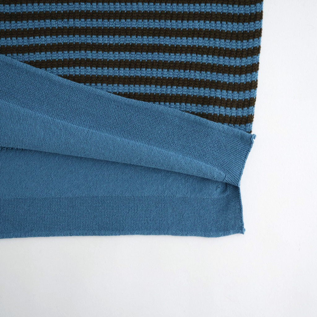 Stripe Long-sleeved Tee #Blue x Brown [Oni068]