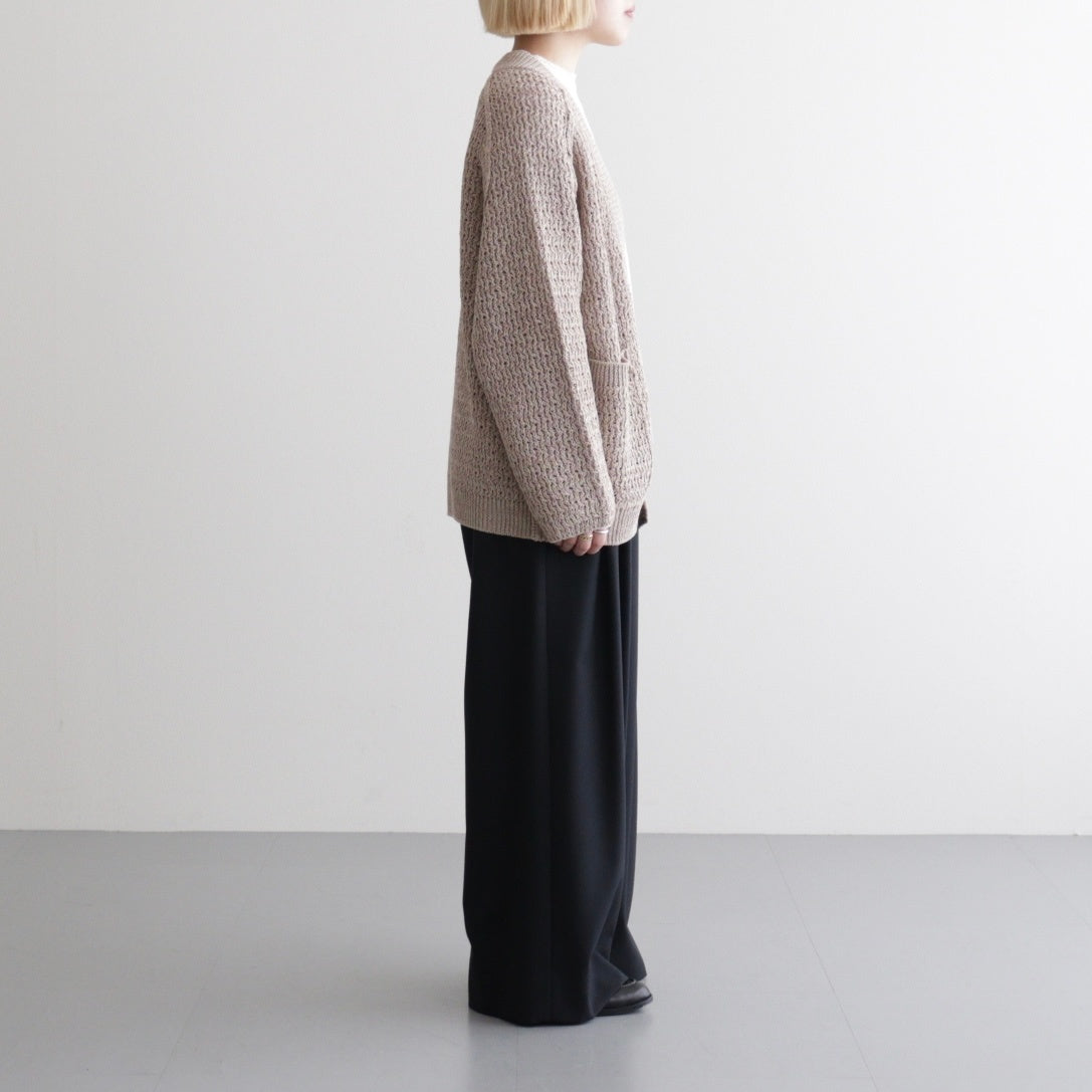 double honeycomb mesh-knit buttonless C/D #sand beige mix [WXSP-UW112]