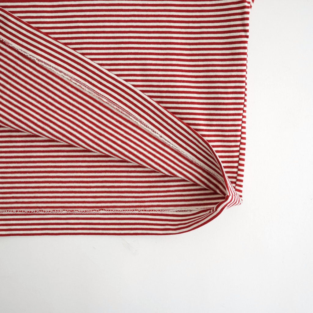 BORDER DROP SHOULDER SHIRT #Red × Off White [no.8362]