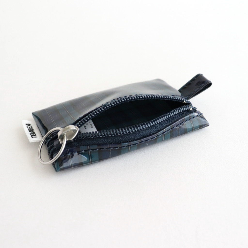 FLAT POUCH MINI #CHECK NAVY [TMB-2352A]