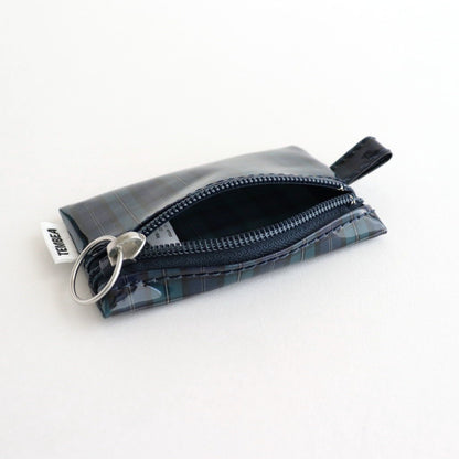 FLAT POUCH MINI #CHECK NAVY [TMB-2352A]