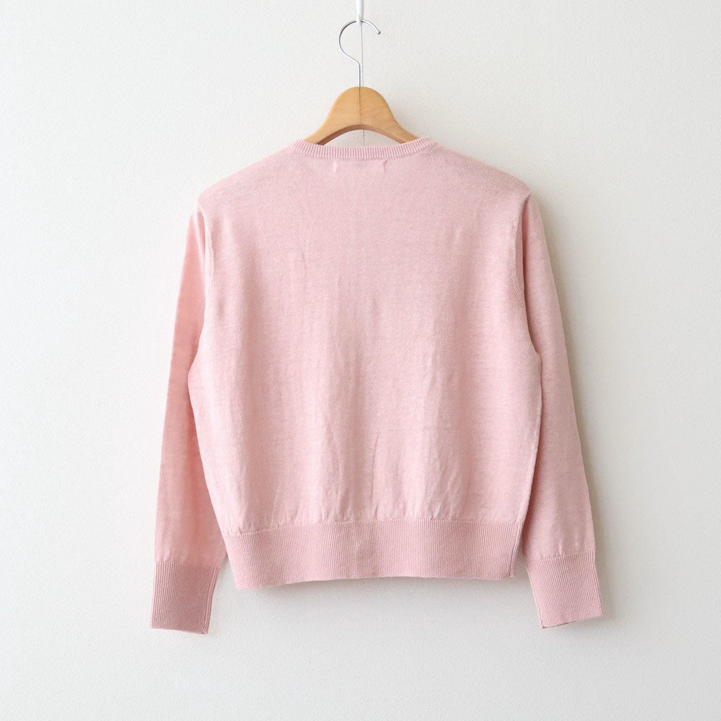 French Pure Linen クルーネックカーディガン #037 ピンク [UT262KN001]
