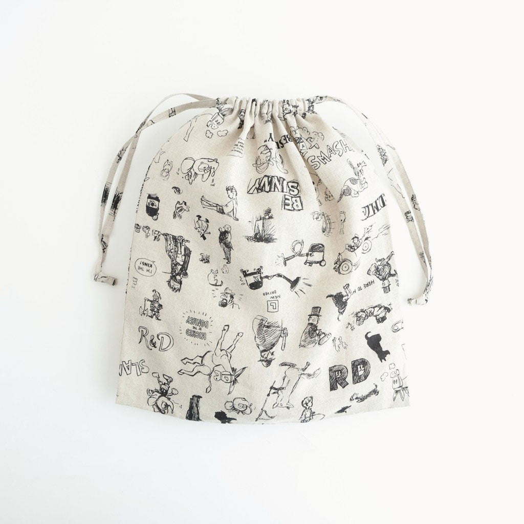GRAFFITI DRAWSTRING BAG (L) #Flax [no.7959]