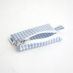 FLAT POUCH MINI #CHECK LT-BLUE [TMB-2352A]