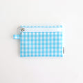 FLAT POUCH SMALL #GINGHAM SAX [TMB-2310N]