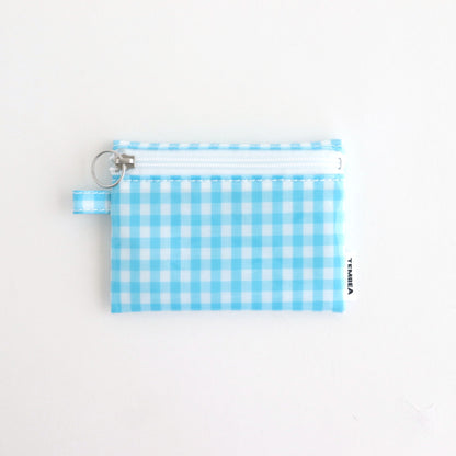 FLAT POUCH SMALL #GINGHAM SAX [TMB-2310N]