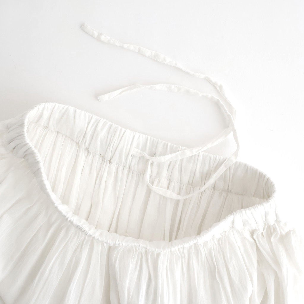 80s COTTON VOILE LACE GATHERED SKIRT #9100 WHT (OFF WHITE) [NSL26093]