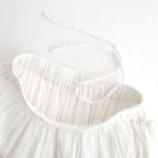 80s COTTON VOILE LACE GATHERED SKIRT #9100 WHT (OFF WHITE) [NSL26093]