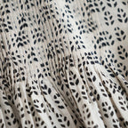 80s VOILE LITTLE TREE BLOCK PRINT MINI PINTUCK BANDED COLLAR SHIRTS #9199 MILKY.GREY/BLACK PRINT [INMDS26722]