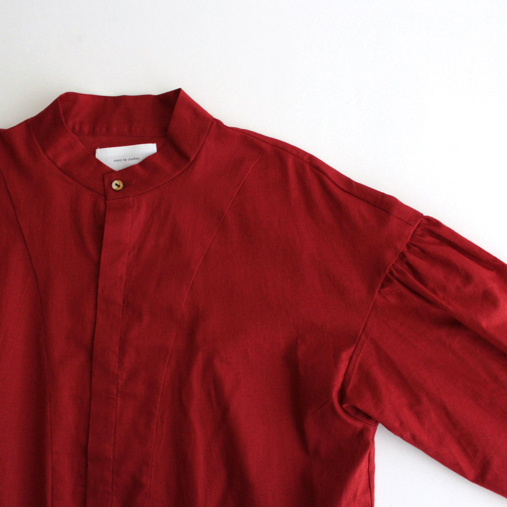 静寂の欠片 Gathered peplum blouse #Agate red [TLF-125-sh001-la]