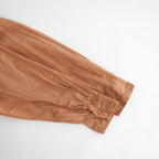 80s ORGANIC VOILE STRIPE (OVERDYE) BANDED SHIRT DRESS WITH MINI PINTUCK #6700 DK.ORANGE [NMDS26514D]