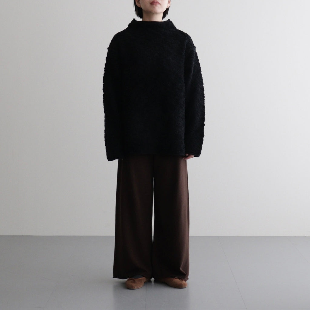 random wool & woolen cotton high-neck P/O #black [WVFL-UW121]