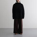 random wool & woolen cotton high-neck P/O #black [WVFL-UW121]