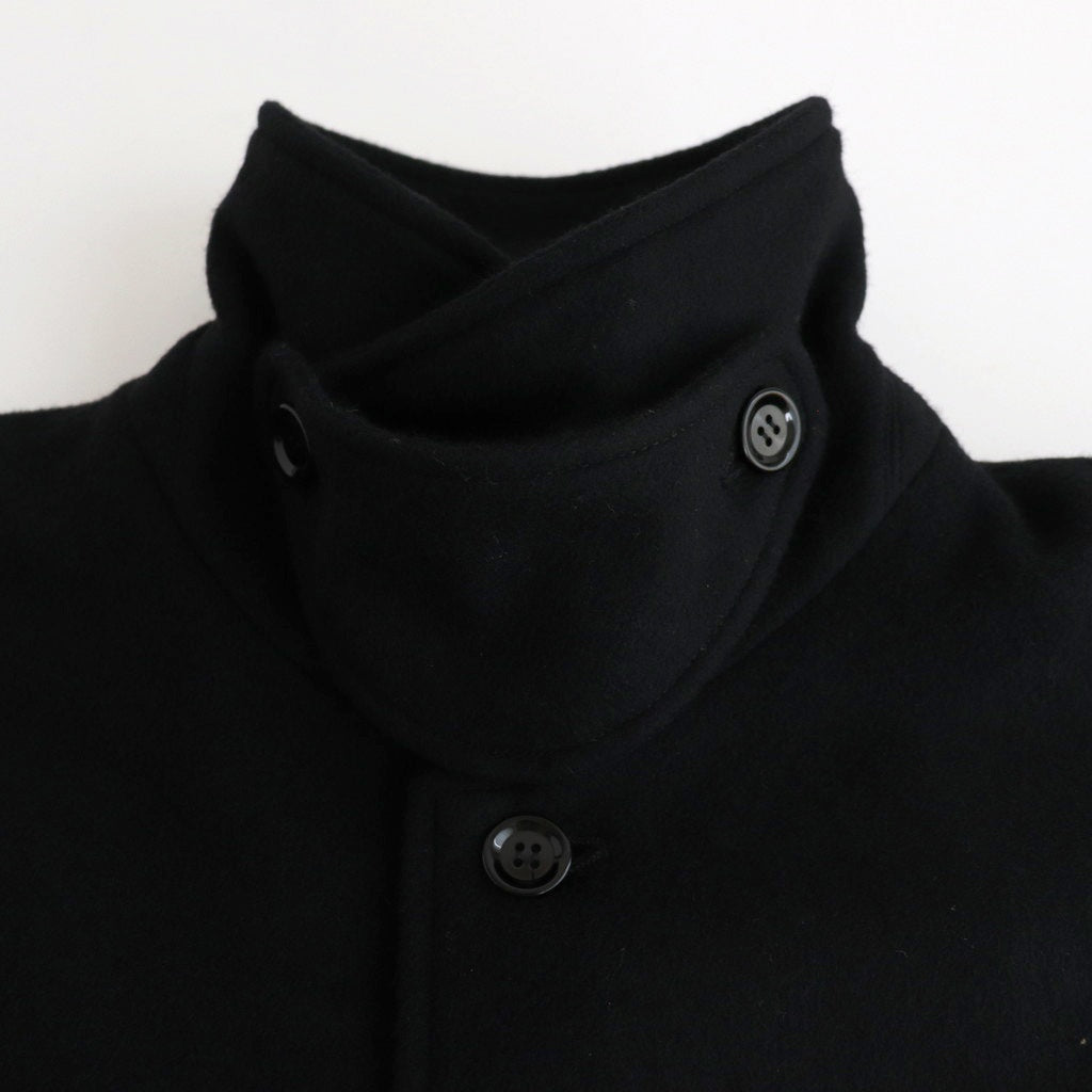 Wool cashmere beaver stand collar coat #Black [TS243CO080]