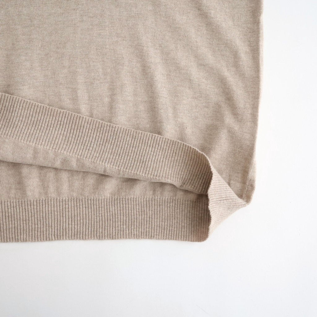 14GG PLAIN STITCH COTTON/NYLON/SILK CREW-NECK PULLOVER #8200 LT.BEIGE [NNSL26502]