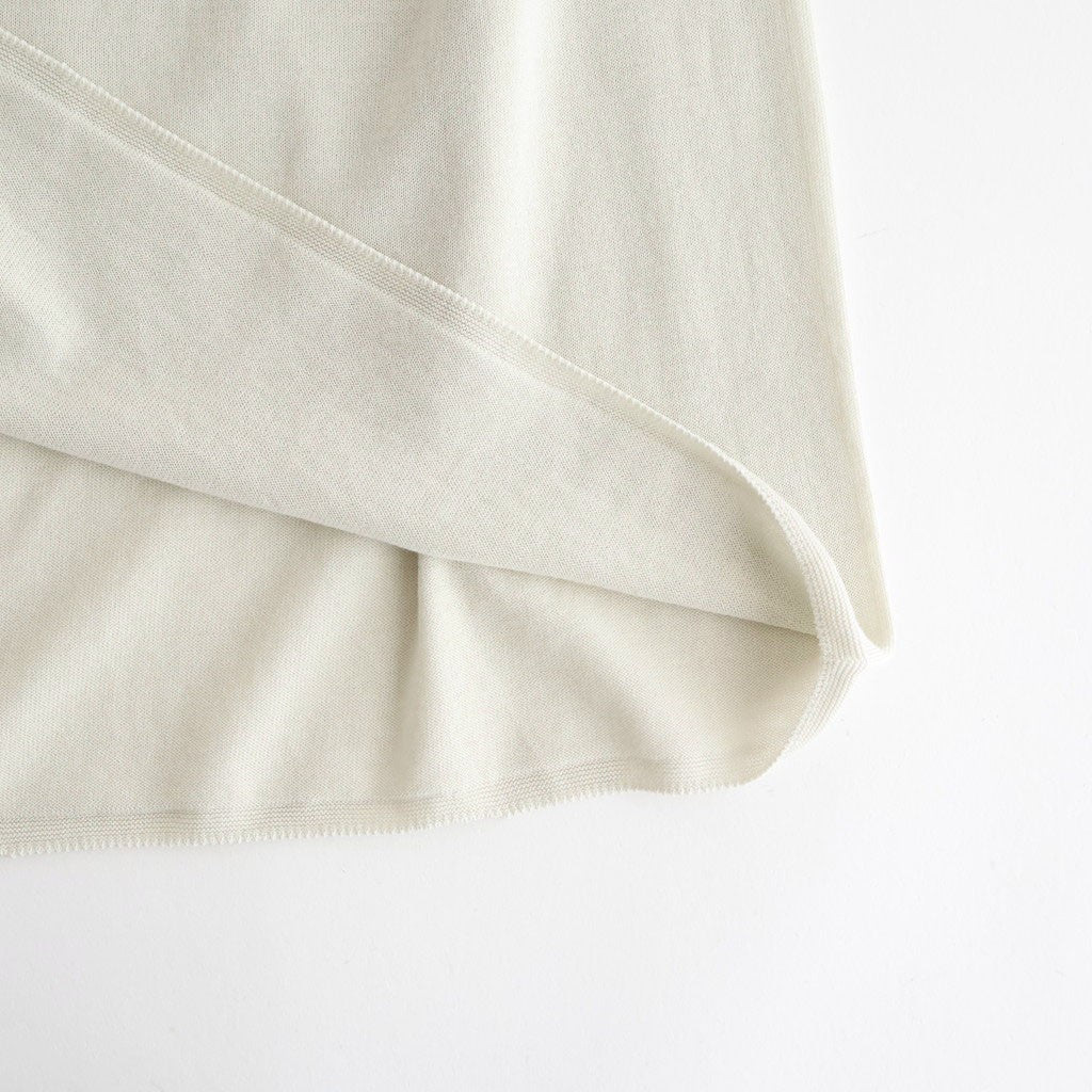 high-twisted cotton sheer knit layered skirt #charcoal brown × mist green [WXSP-UW139]