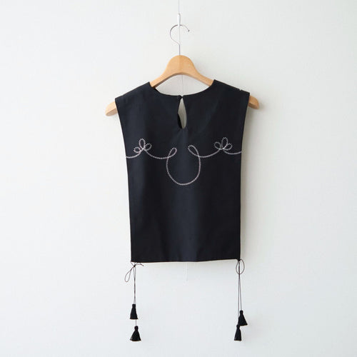 夢詠み Embroidered vest #Black [26F-JK145-CWF]