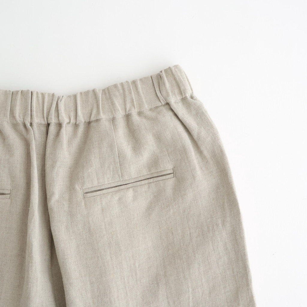 40s FRENCH LINEN DYED CANVAS 2TUCK TAPERED EASY PANTS #8200 LINEN [GNMDS2501FL]
