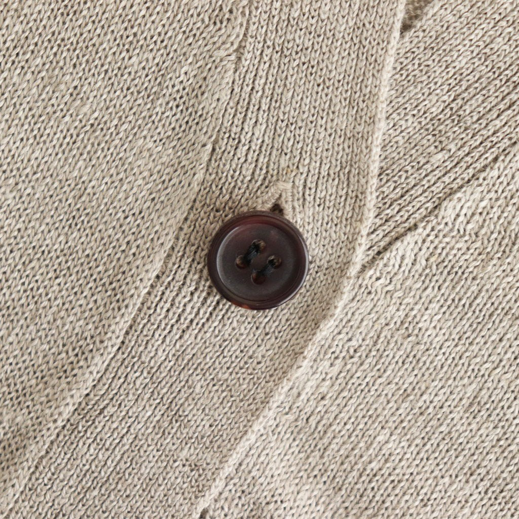 12GG 1PLY LINEN PLAIN V-NECK 1 BUTTON CARDIGAN #8200 LINEN [GNSL23302]