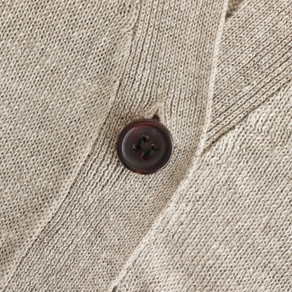 12GG 1PLY LINEN PLAIN V-NECK 1 BUTTON CARDIGAN #8200 LINEN [GNSL23302]